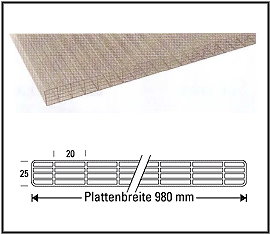 PC - Stegfünffachplatte X-Struktur 25mm bronze  980mm Breite