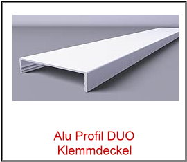 Aluminium Klemmdeckel für Profil "DUO" pressblank