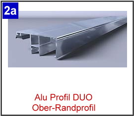 Aluminium Ober - Randprofil "DUO" 10mm