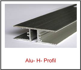Alu- H-Profil 70mm Breite für 16mm Platte